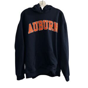 Auburn Tigers Men's Pullover Hoodie Blue Graphic Print Size L